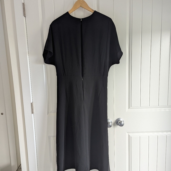 H&M Black Midi Dress | Dolman Sleeve + Keyhole Back | Minimalist Chic - Picture 7 of 9